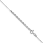 Sterling Silver Rhodium-plated .6mm Mirror Box Chain w/2in ext.