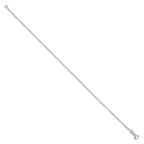 Sterling Silver 1mm Open Elongated Link Curb Chain Anklet