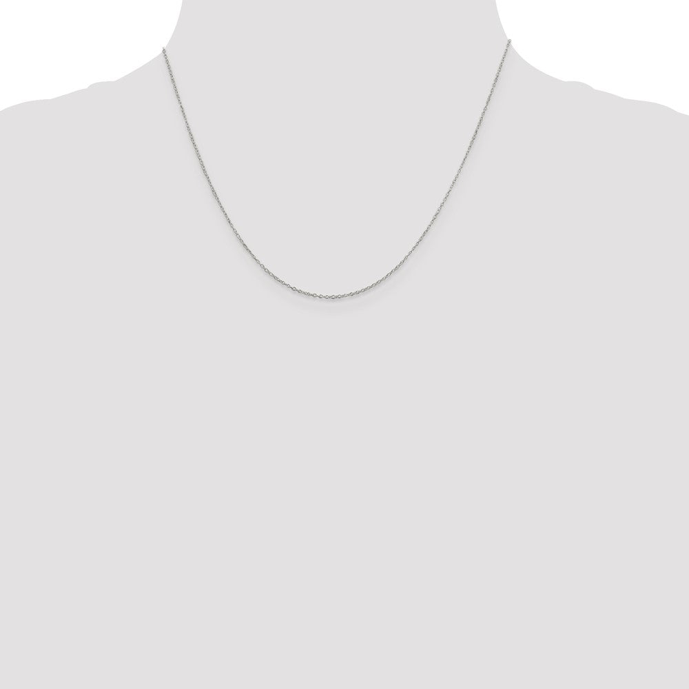 Sterling Silver Rhodium-plated 1.1mm Forzantine Cable Chain w/2in ext.