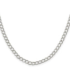 Sterling Silver 4.5mm Half round Wire Open Curb Chain