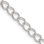 Sterling Silver 4.5mm Half round Wire Open Curb Chain