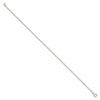 Sterling Silver 1.15mm Square Fancy Beaded Chain Anklet
