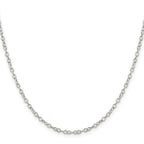 Sterling Silver 2.5mm Flat Open Oval Cable Chain