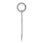 Sterling Silver/Rhodium-plated Polished Number 0 Charm