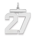 Sterling Silver/Rhodium-plated Polished Number 27 Charm