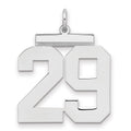 Sterling Silver/Rhodium-plated Polished Number 29 Charm