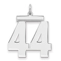 Sterling Silver/Rhodium-plated Polished Number 44 Charm