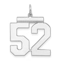Sterling Silver/Rhodium-plated Polished Number 52 Charm