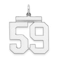 Sterling Silver/Rhodium-plated Polished Number 59 Charm