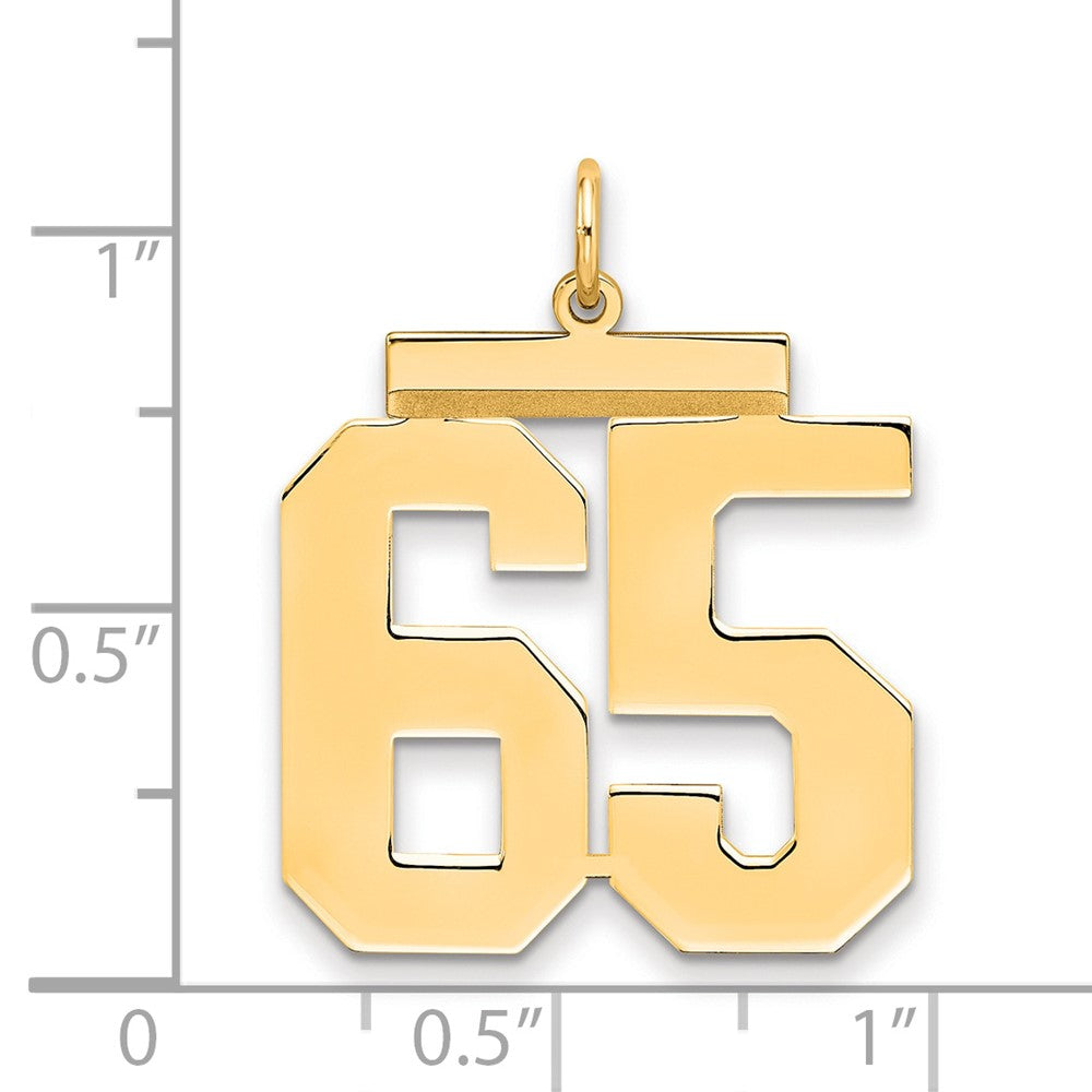 Sterling Silver/Gold-plated Polished Number 65 Charm