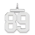 Sterling Silver/Rhodium-plated Polished Number 89 Charm