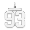 Sterling Silver/Rhodium-plated Polished Number 93 Charm