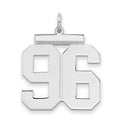 Sterling Silver/Rhodium-plated Polished Number 96 Charm