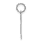 Sterling Silver/Rhodium-plated Satin Number 2 Charm