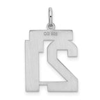 Sterling Silver/Rhodium-plated Satin Number 21 Charm