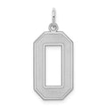 Sterling Silver/Rhodium-plated Satin Number 0 Charm