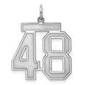 Sterling Silver/Rhodium-plated Satin Number 48 Charm