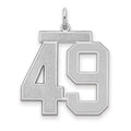 Sterling Silver/Rhodium-plated Satin Number 49 Charm