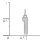 Sterling Silver/Rhodium-plated Satin Number 1 Charm