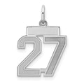 Sterling Silver/Rhodium-plated Satin Number 27 Charm