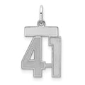 Sterling Silver/Rhodium-plated Satin Number 41 Charm
