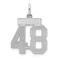 Sterling Silver/Rhodium-plated Satin Number 48 Charm
