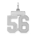 Sterling Silver/Rhodium-plated Satin Number 56 Charm