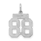 Sterling Silver/Rhodium-plated Satin Number 88 Charm