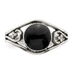 Sterling Silver Antiqued Black Agate Ring