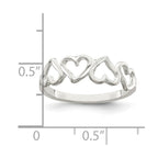 Sterling Silver D/C Heart Ring