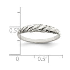 Sterling Silver Diamond-cut Twisted Ring