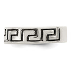 Sterling Silver Antiqued Greek Key Ring