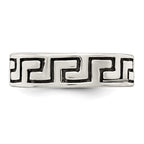 Sterling Silver Antiqued Greek Key Ring