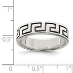 Sterling Silver Antiqued Greek Key Ring