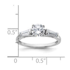 Sterling Silver Rhodium-plated CZ Ring
