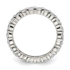 Sterling Silver Rhodium-plated CZ Band