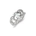 Sterling Silver CZ Double Heart Ring