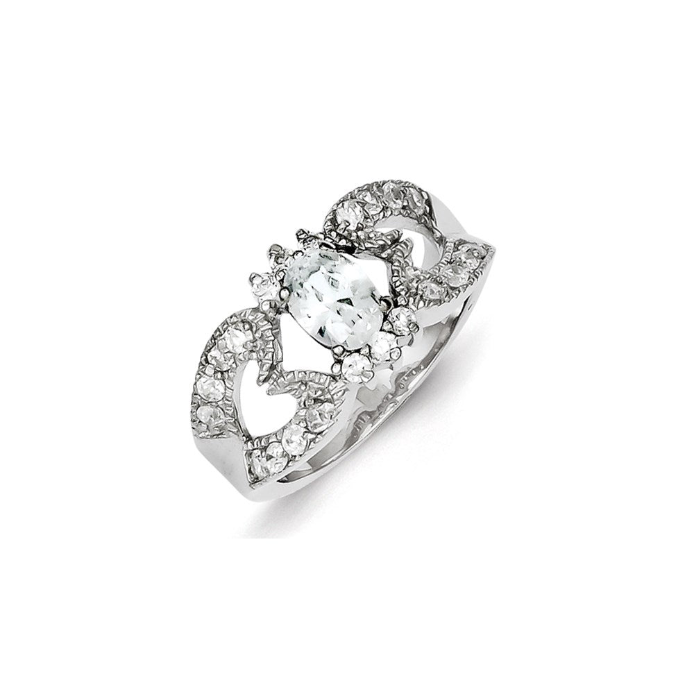 Sterling Silver CZ Double Heart Ring