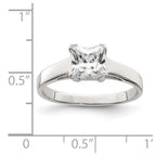 Sterling Silver Rhodium-plated CZ Ring