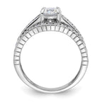 Sterling Silver Rhodium-plated 2-Piece CZ Wedding Set Ring