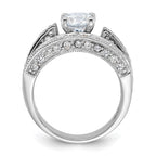 Sterling Silver Rhodium-plated 2-Piece CZ Wedding Set Ring