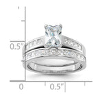 Sterling Silver Rhodium-plated 2-Piece CZ Wedding Set Ring