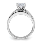 Sterling Silver Rhodium-plated 2-Piece CZ Wedding Set Ring