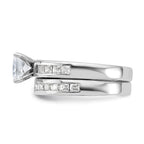 Sterling Silver Rhodium-plated 2-Piece CZ Wedding Set Ring