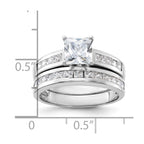 Sterling Silver Rhodium-plated 2-Piece CZ Wedding Set Ring