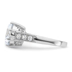Sterling Silver Rhodium-plated CZ Ring