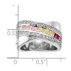 Sterling Silver Multi-color CZ Ring