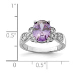 Sterling Silver Purple and Clear CZ Ring