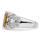 Sterling Silver Yellow & Clear CZ Ring