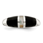 Sterling Silver Onyx & Mother of Pearl Ring
